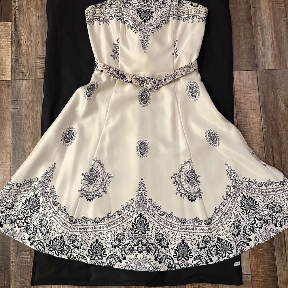 White House Black Market White Maxi Strapless A-line Dress